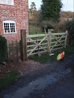 Double 5 bar gate and post installation