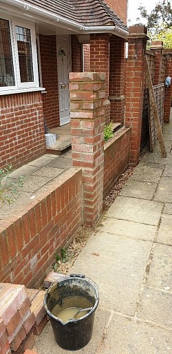 Brick wall pillar repair